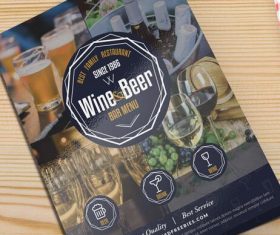 Beer and Wine Menu Cover PSD Template