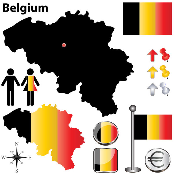 Belgium elements vector graphic