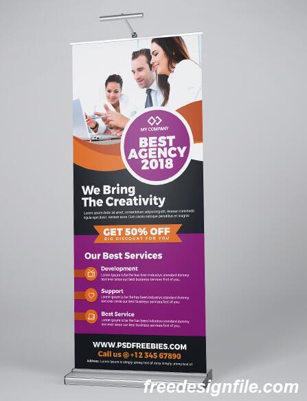 Best Agency Roll-Up Banner PSD Template