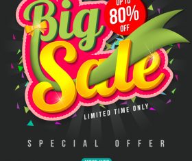 Big sale special offer poster template vector 03