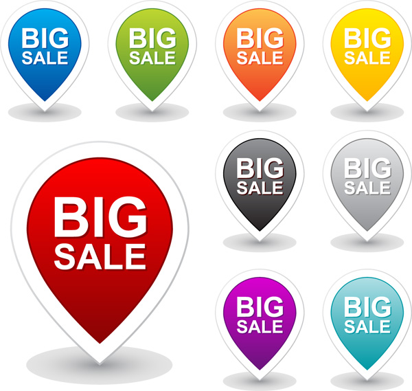 Big sale tags vector