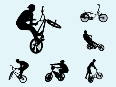 Biker Silhouettes vectors graphics