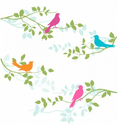 Birds and Branches free vector