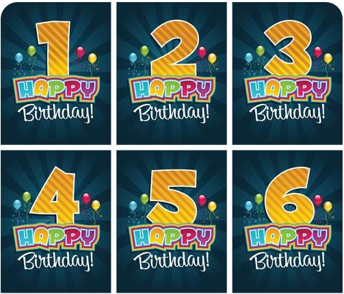 Birthday Cards vector graphics