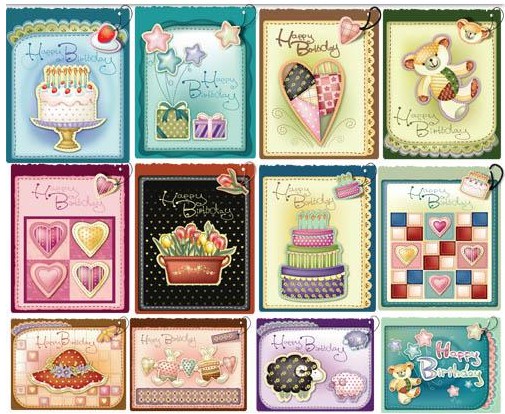 Birthday Cards free vector graphics