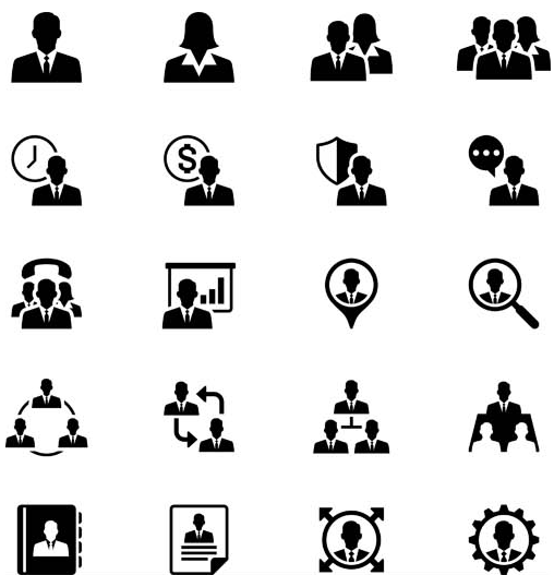Black Business People Icons 2 vector