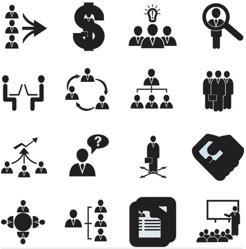 Black Business People Icons 3 vector