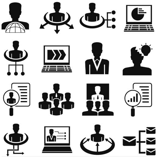 Black Business People Icons 4 vector graphic