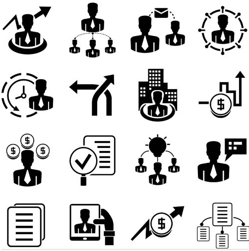 Black Business People Icons 5 vector