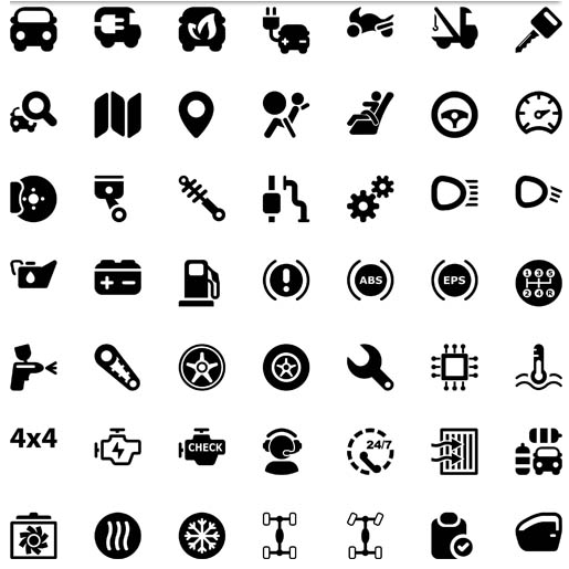 Black Car Service Icons vector