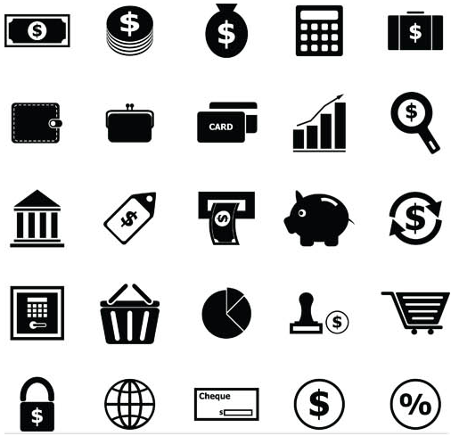Black Financial Icons 2 vector