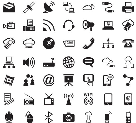 Black Network Icons Vector