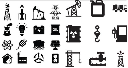 Black Oil Icons design vector