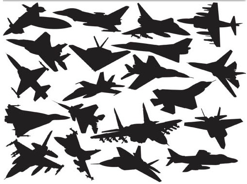 Black Planes Templates vector graphic