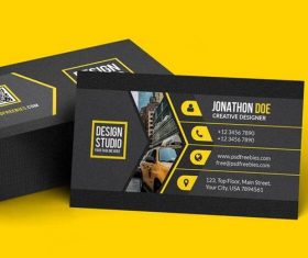 Black Styles Business Card PSD Template