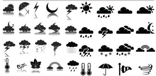 Black Weather Icons 2 creative vector