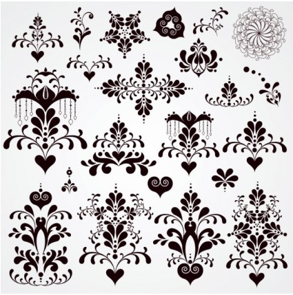 Black and white patterns 02 Illustration vector