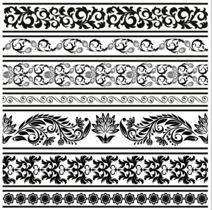 Black and white patterns 04 set vector