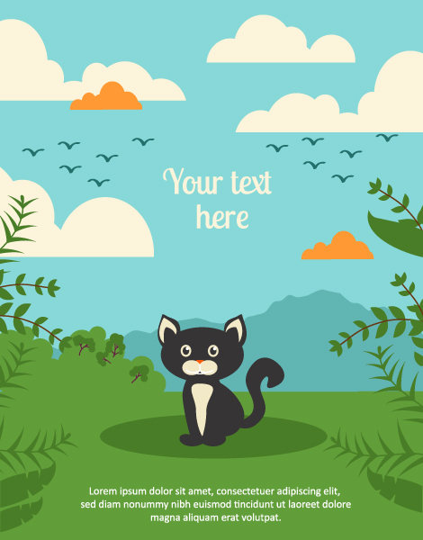 Black cat backgrounds 3 vector