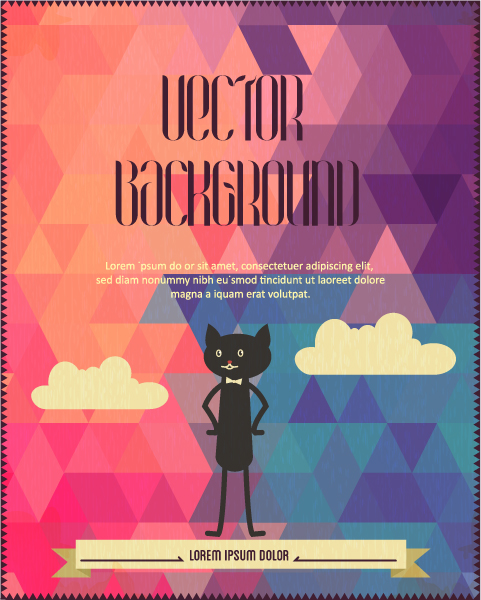 Black cat backgrounds 9 vector