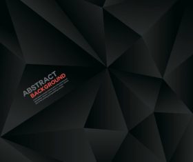 Black geometric polygon background vector