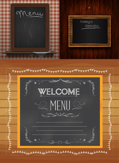 Blackboard Menu Set vector