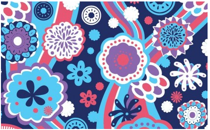 Blue Floral Pattern Free vector