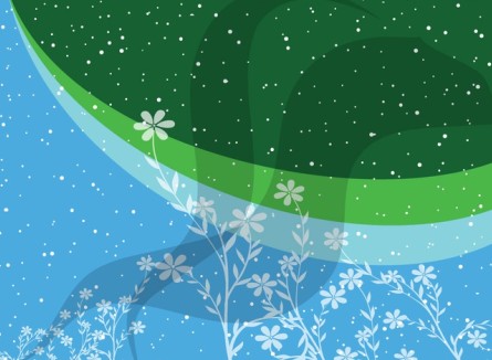 Blue Green Flowers Background vector