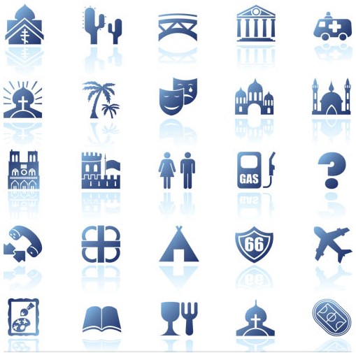 Blue Icons graphic vector
