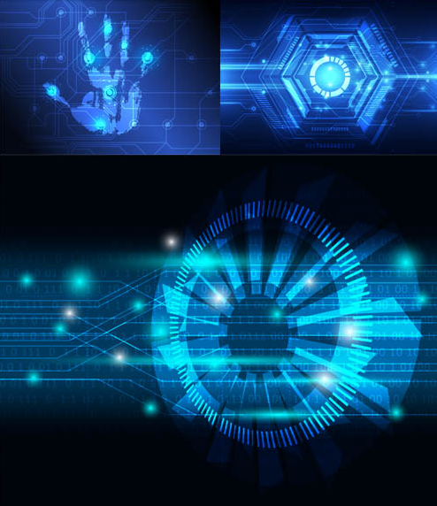 Blue Technology Backgrounds vector design