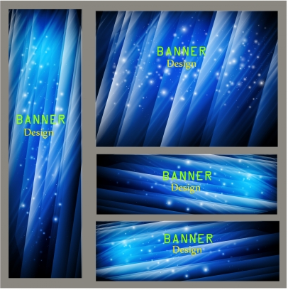 Blue abstract banner vectors