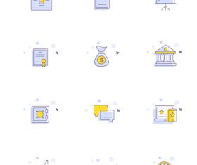 Blue office small icon hand drawn vector