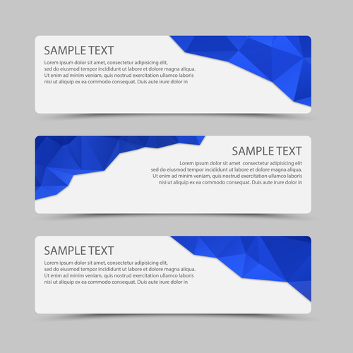 Blue polygon with banner template vector