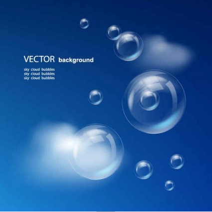 Blue sky bubble background vector free download