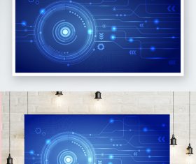 Blue tech element vector