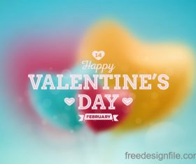 Blurs heart with valentine day background vector