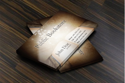 Bookstore business card vector