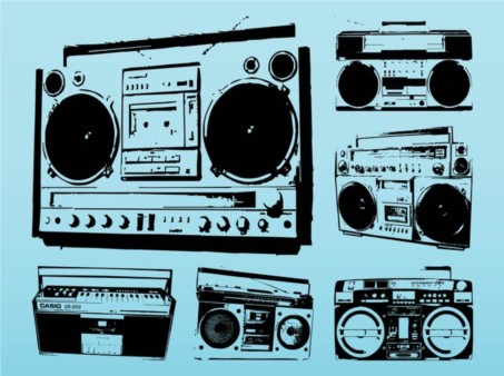 Boomboxes vector