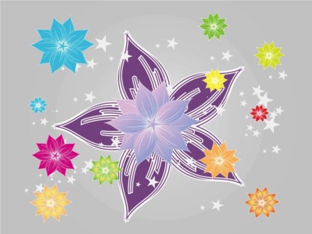 Bright Colorful Flowers vector graphic