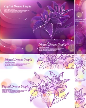 Bright Lily banner vectors graphics