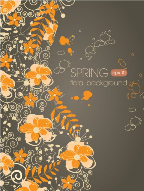 Bright spring flower decoration creative vector