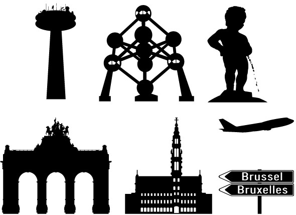 Brussels in Silhouettes free vector