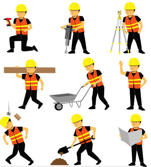 Builders graphic design vector