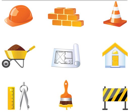 Building Things Icons shiny vector
