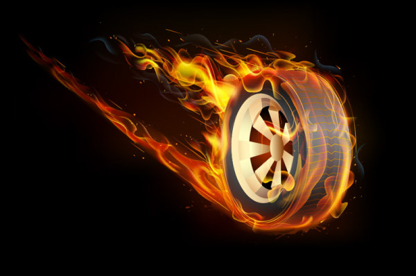 Burning Tire vectors graphics