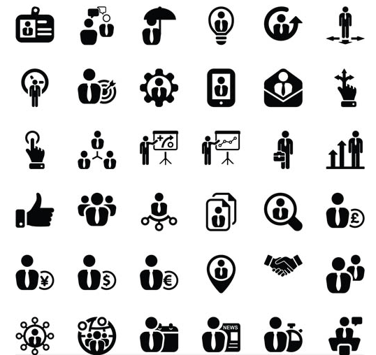Business Black Icons art vector design