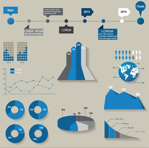 Business Blue Diagrams Illustration vector