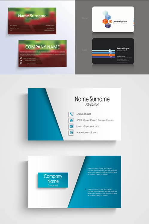 Business Cards Set 7 vectors graphics