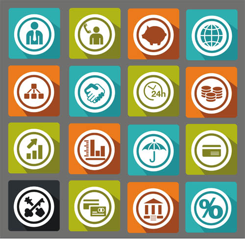 Business Flat Icons Mix 2 vector set