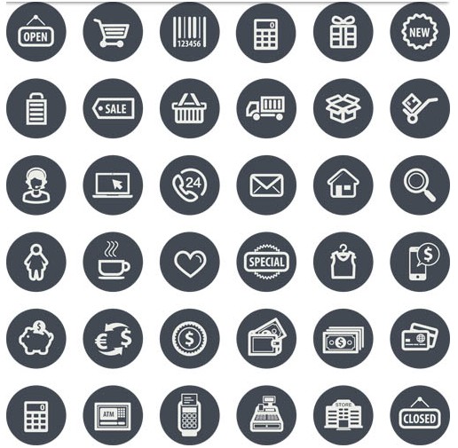 Business Grey Icons vector
